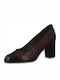 Jana Leather Burgundy Medium Heels