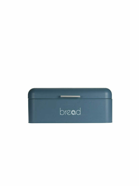 Excellent Houseware Metallic Bread Box with Lid Blue C80652090 42x22x16cm