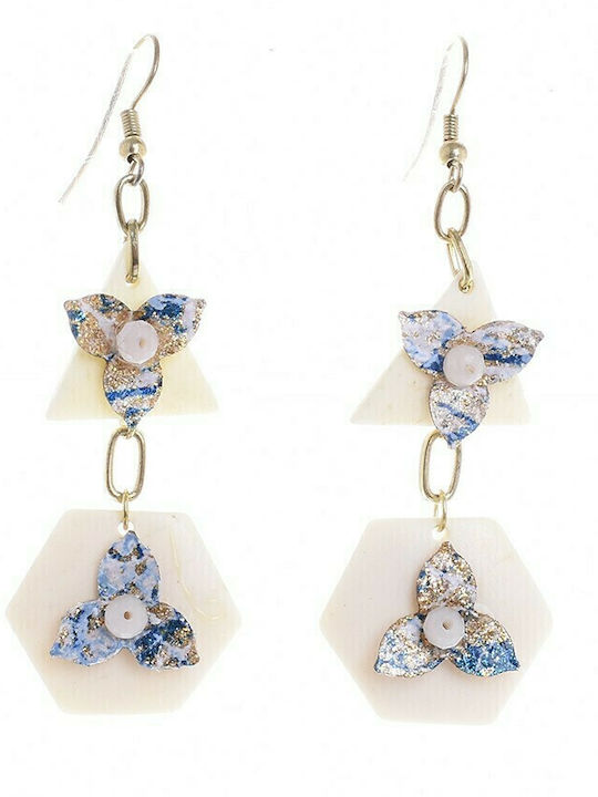 Ble Resort Collection Σκουλαρίκια Κρεμαστά Μπλε