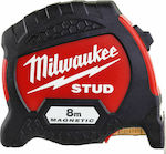 Milwaukee STUD Magnetic Tape Measure with Auto-Rewind and Magnet 33mm x 8m