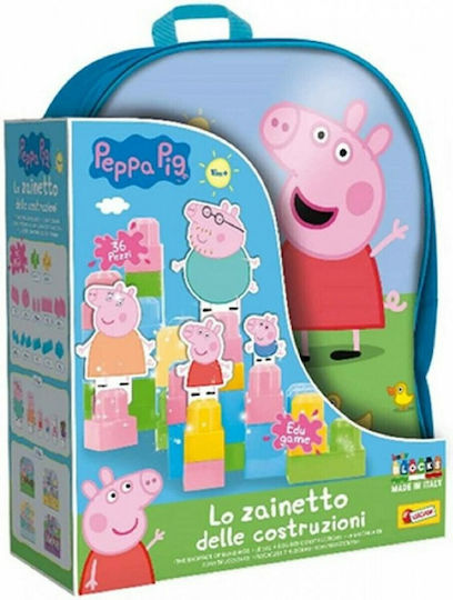 Lisciani Giochi Cuburi De Construit Cu Rucsac De Transport Peppa Pig Pentru 1+ Ani 36 Bucăți