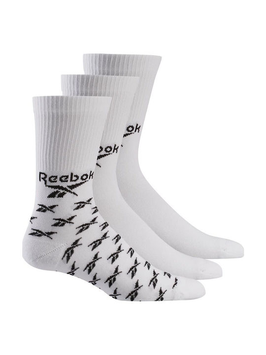 Reebok Over Αθλητικές Κάλτσες Λευκές 3 Ζεύγη