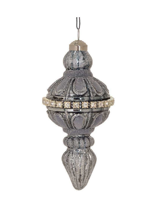 Set 6 Glasartige Silberne Kugel Ornamente 7cm