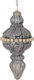 Set 6 Glasartige Silberne Kugel Ornamente 7cm