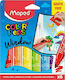 Maped Color'Peps Window Set Marker Für Glas & Lappen mit Mikrofaser 6Stück