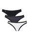 Sloggi 24/7 Weekend H Tanga Baumwolle Damen Slip 3Pack mit Spitze White/Black/Grey