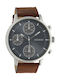 Oozoo Watch Chronograph Battery with Brown Leather Strap C10665