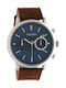 Oozoo Timepieces Men's Watch 50mm Chronograph Battery with Brown Leather Strap