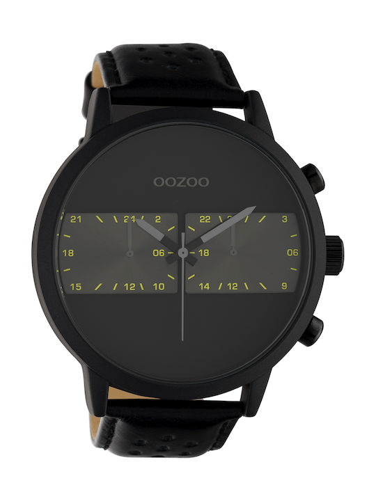 Oozoo Uhr Batterie mit Schwarz Lederarmband C10674