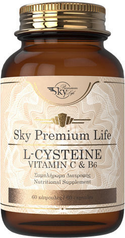 Sky Premium Life L-Cysteine C & B6 Supplement for Healthy Hair Skin & Nails 60 Capsules