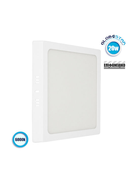 GloboStar Platz Draußen LED Panel 20W mit Kaltweiß Licht 6000K