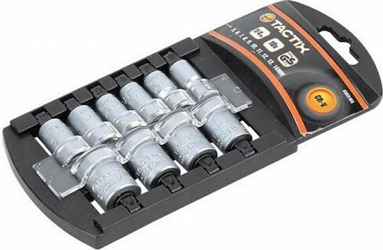 Tactix Nüsse Sechskant mit Vierkant-Antrieb 1/4" Set 10Stück