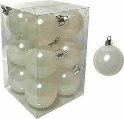 Set 12 Globuri Plastice Albe 4cm Set 12 Globuri Plastice Albe 4cm