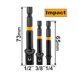 Ingco AMN365A01 HEX Adapters Set 3 Pieces Ingco AMN365A01 HEX Adapters Set 3 Pieces
