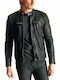 Superdry Moto Racer Men's Winter Leather Biker Jacket Black