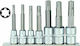 Force Lange Bit-Stecknüsse mit Bits Ribe und Antriebsvierkant 3/8'', 1/2'' Set 7Stück