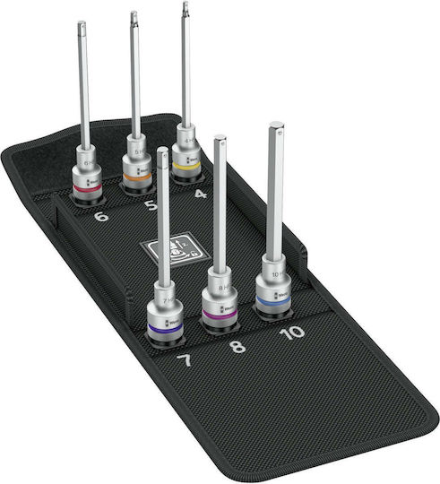 Wera Long Socket with Motor Allen and Socket 1/2'' Set 6pcs