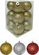 Set 4 Globuri Plastice 4cm cu Sclipici (Culori Diverse) (Culori Diverse)