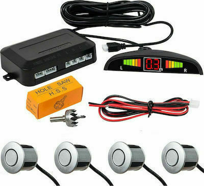 Car Parking System with Screen and 4 Sensors in Silver Colour 5200-Silver