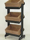 Garkost Creations Gardikiotis Τρόλεϊ Κουζίνας Ξύλινο 3 Θέσεων Καφέ 50x30x120cm