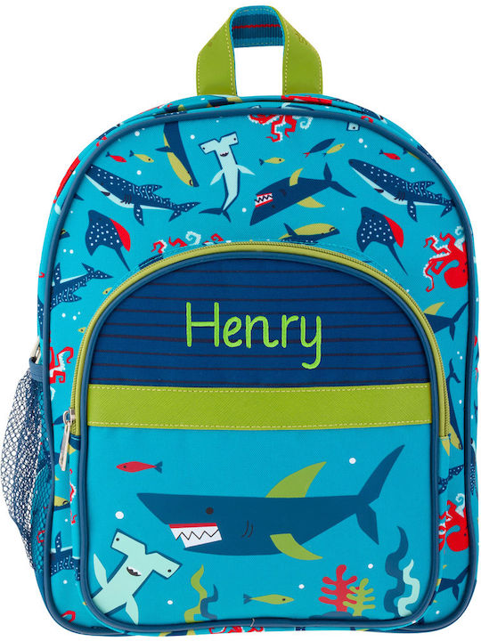 Stephen Joseph Shark Kindergarten Backpack with Water Bottle Holder Blue 28 x 11 x 34.3cm