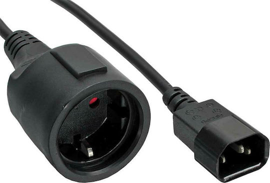 InLine IEC C14 - Schuko Кабел 1м Черен (16659A)