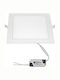 Adeleq Pl Slim Line Square Recessed LED Panel 18W with Cool White Light 6300K 22x22cm