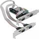 Powertech Powertech PCIe Karte mit 4 RS232 DB9 Seriell Anschlüssen