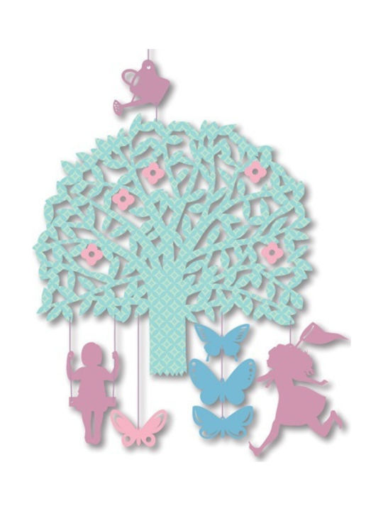 Djeco Kids Decorative Hanging Animals Green made of Wood Catching Butterflies