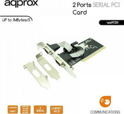 Approx Card de control PCI cu 2 porturi RS232 DB9 Serial