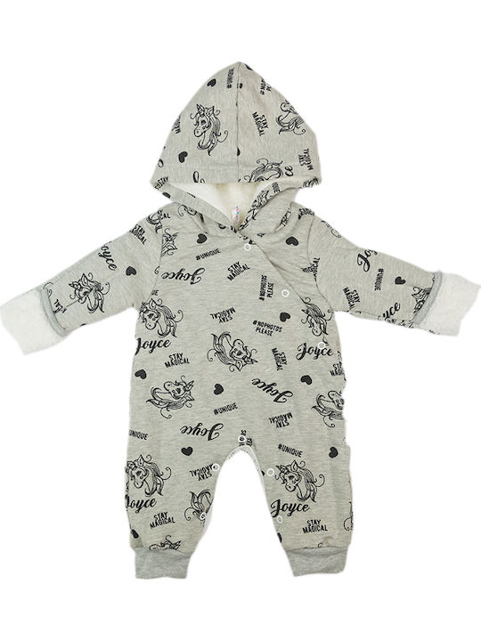 Dreams by Joyce Φορμάκι Εξόδου No Photos Please Baby Bodysuit Set for Outing Long-Sleeved Gray