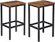 Stools Bar Wooden Brown 2pcs 40x30x65cm