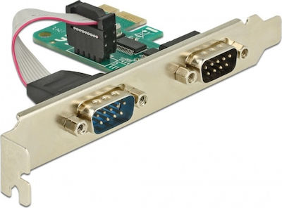 DeLock PCIe Controller with 2 RS232 DB9 Serial Ports