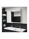 vidaXL Rectangular Bathroom Mirror Led made of MDF with Cabinet 68x80cm White