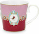 PiP Studio Love Birds Medallion Becher aus Porzellan Red-Pink 250ml