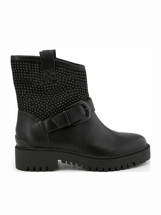 Γυναικεία Biker Μποτάκια Μαύρα