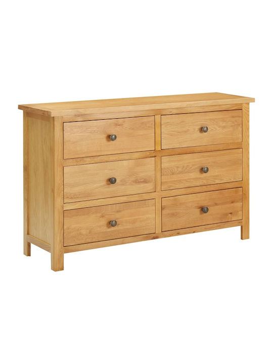 Wooden Chest of Drawers with 6 Drawers 105x33.5x73cm