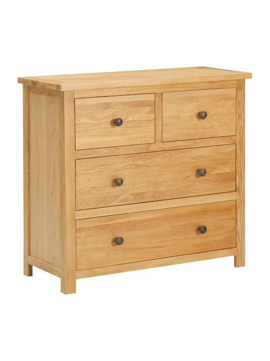 Wooden Chest of Drawers with 4 Drawers 80x35x75cm