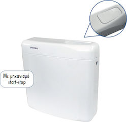 Viospiral Malva Wall Mounted Plastic High Pressure Rectangular Toilet Flush Tank White