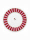 PiP Studio Love Birds Plate Desert made of Porcelain Red Pink Stripes with Diameter 17cm
