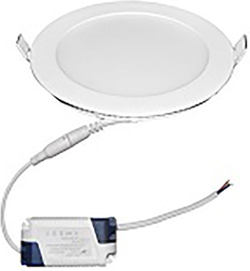 Adeleq Rotund Încastrat Panou LED Putere 12W cu Alb Natural Lumini 17x17cm.