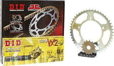 DID Chain & Sprocket Kit DID-JT Drive Chain-Sprocket Set for Yamaha XT 660R/X '04-'10 Black X-ring Chain (VX) for Yamaha XT 04'-15'