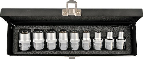 Yato Torx Steckdosen mit Rahmen Gastgeber 1/2" Set 9Stücke