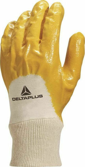 Delta Plus Waterproof Gloves for Work Yellow Nitrile