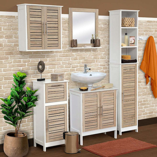 Stockholm 9905306 Pătrat Din Lemn Masiv Cu Raft 48x54cm Maro