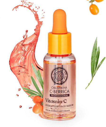 Natura Siberica Oblepikha C-berrica Professional Moisturizing Serum Face with Vitamin C & Vitamin B5 for Detoxification & Radiance 30ml