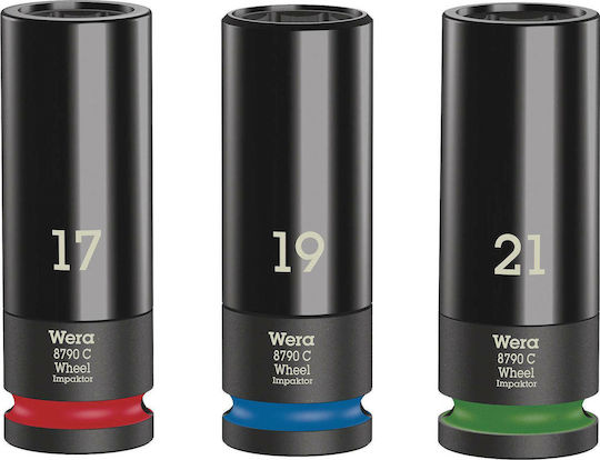 Wera Nüsse Pneumatisch Sechskant mit Vierkant-Antrieb 1/2" Set 3Stück