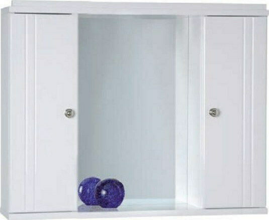 Drop 6KDO065WH Καθρέπτης LED από MDF με Ράφι & Ντουλάπι 65x58см Бял