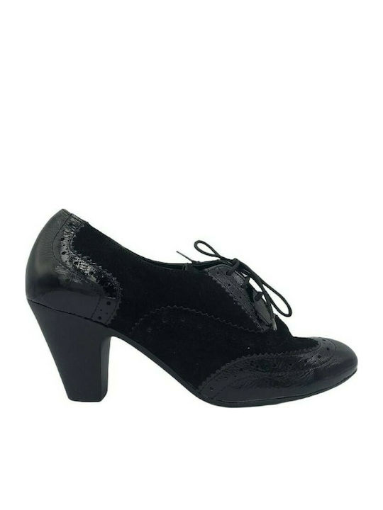 Gatzelis Shoes OXFORD 18831 BLACK SUEDE/BLACK PATENT Gatzelis Shoes