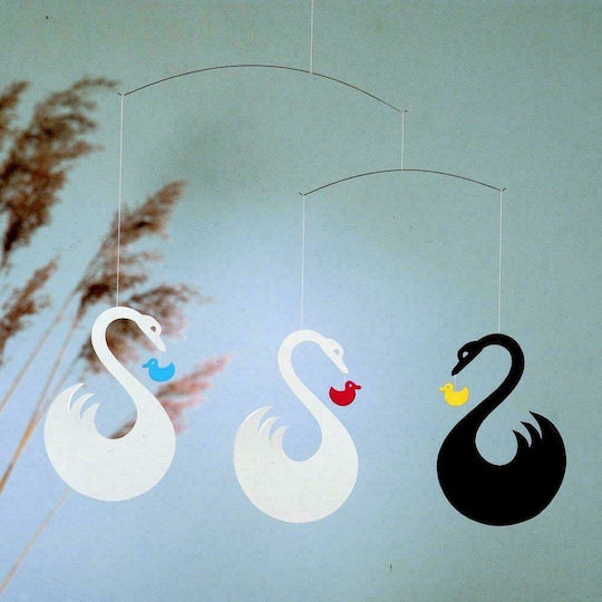 Flensted Mobiles Kinder Dekoratives Zimmermobil Schwan Weiß Schwäne 27x35cm